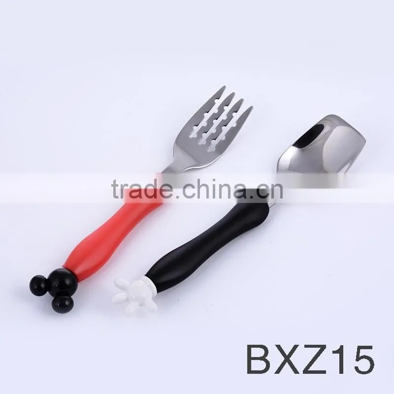 BXZ15 Adorable cute carton cutlery set kitchen utensils baby spoon and fork set