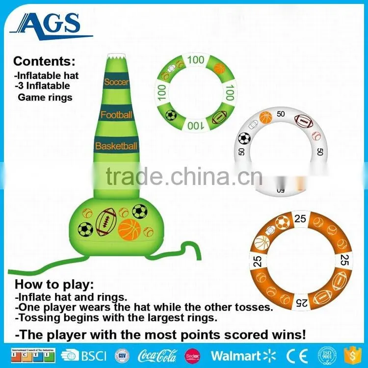 Amusing animal and ring game play inflatable toy
