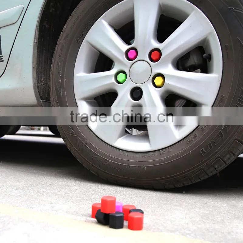 Silicone Caps Car Wheel Hub 17mm Nuts Rims Lugs Bolts Screw Rust Covers Red