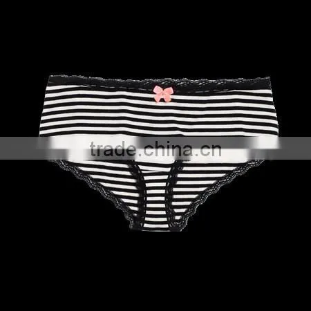 Mass style solid black moda/spandex briefs women underwear
