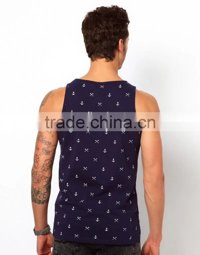 anchor print pattern throughout vests