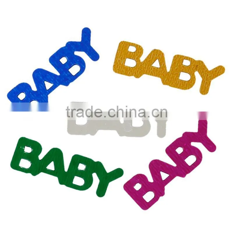 PVC Confetti Party Decoration Baby Shower Message "Baby" At Random