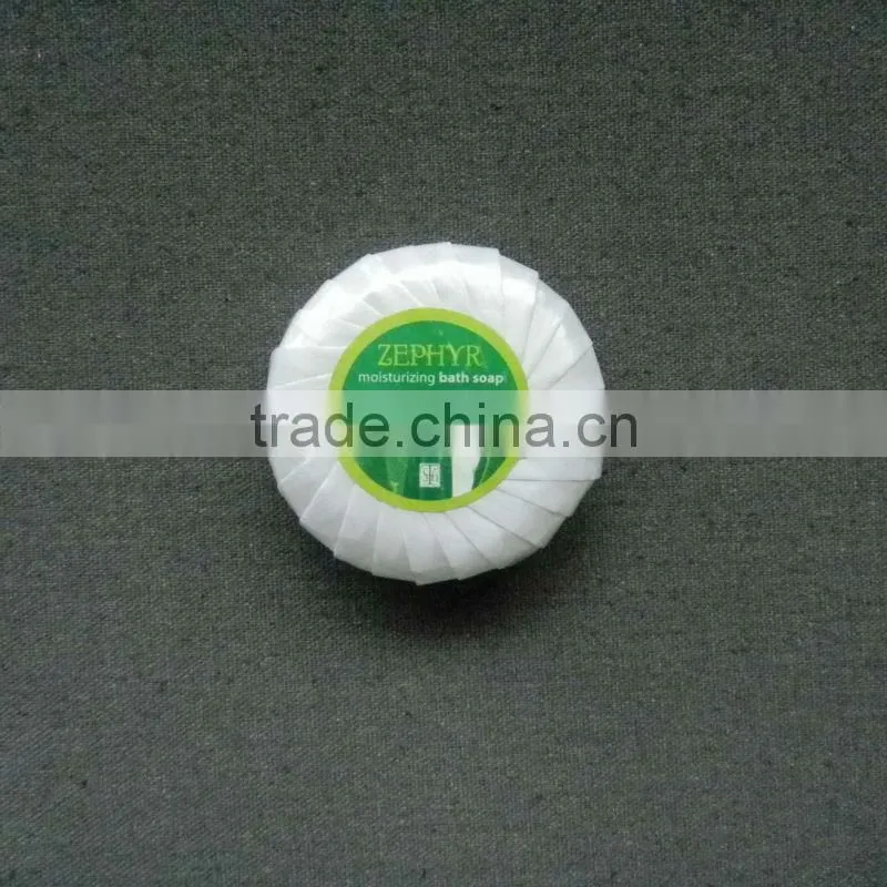 Round pleat wrapped hotel soap