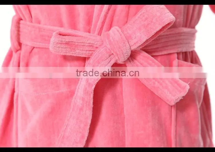 100 cotton women thick bathrobe for spa towel fabric