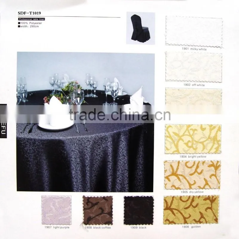 Wholesale customized Table Linens Polyester Jacquard round black TableCloths Damask cloth Table Covers