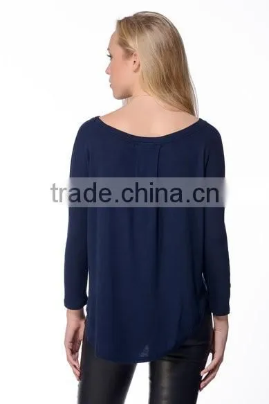 Latest Women Plain Chiffon Blouse Design Pictures Ladies Top Quality Breathable Swing Blouses