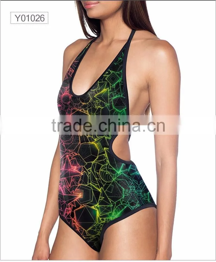 2017 Blue Celebrity One Piece Swimwear