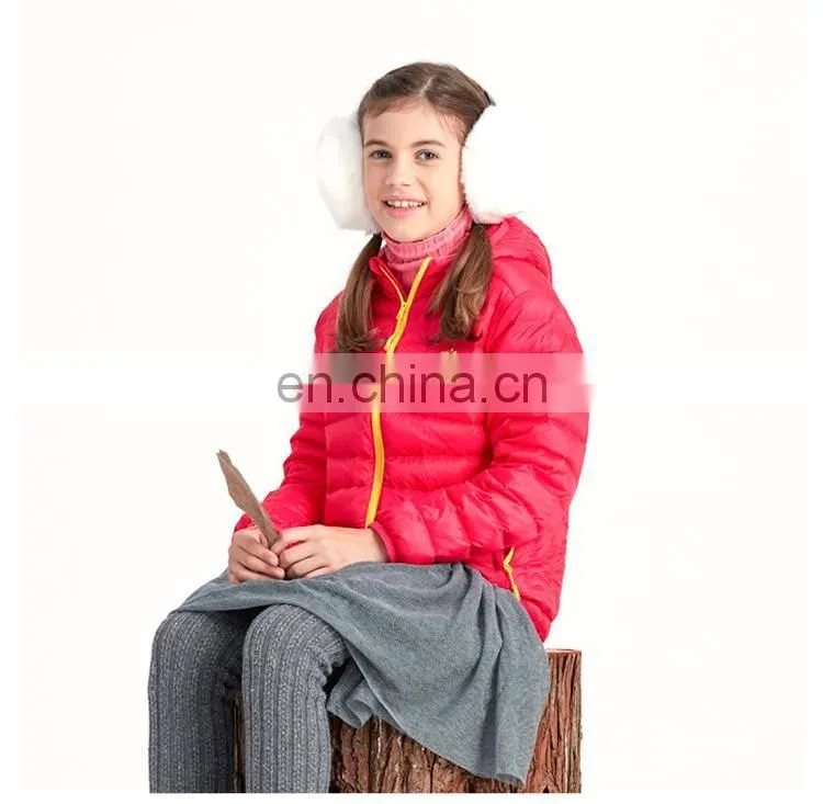 Winter comfortable 20D nylon ultralight kid down jacket with hood