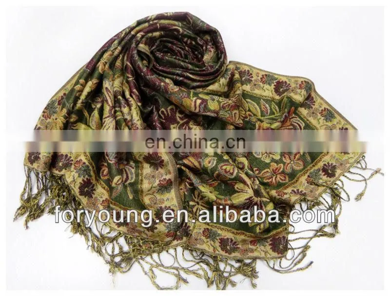 flower jacquard scarf