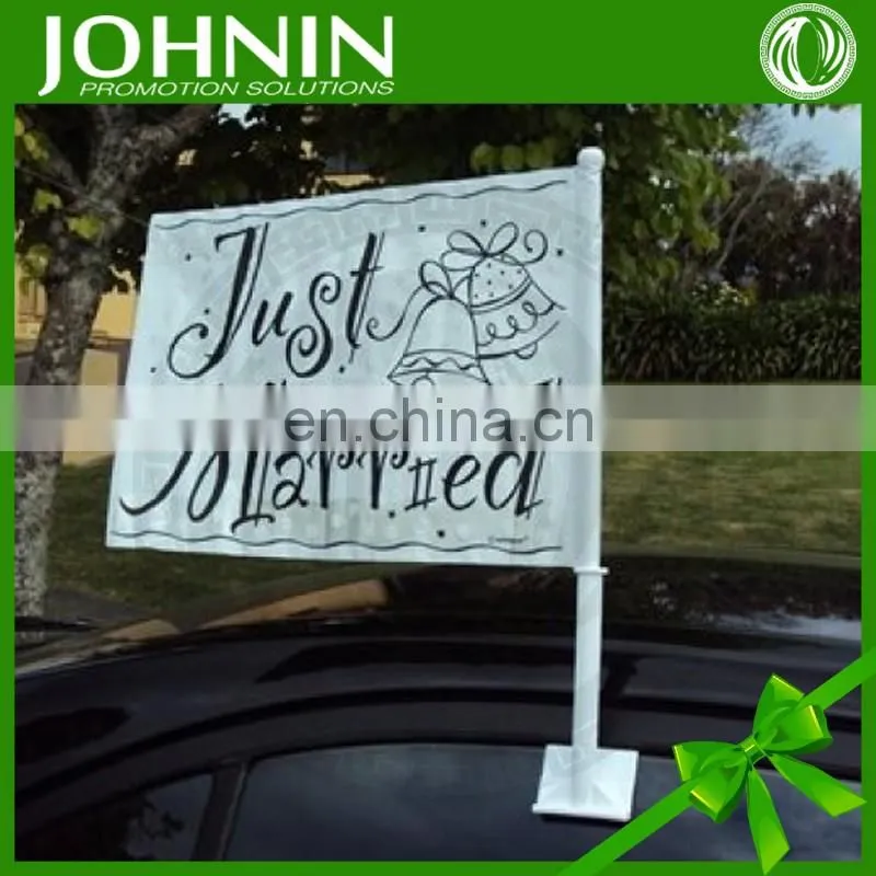 cheap polyester 30*45cm cheering decoration married car mirror flag