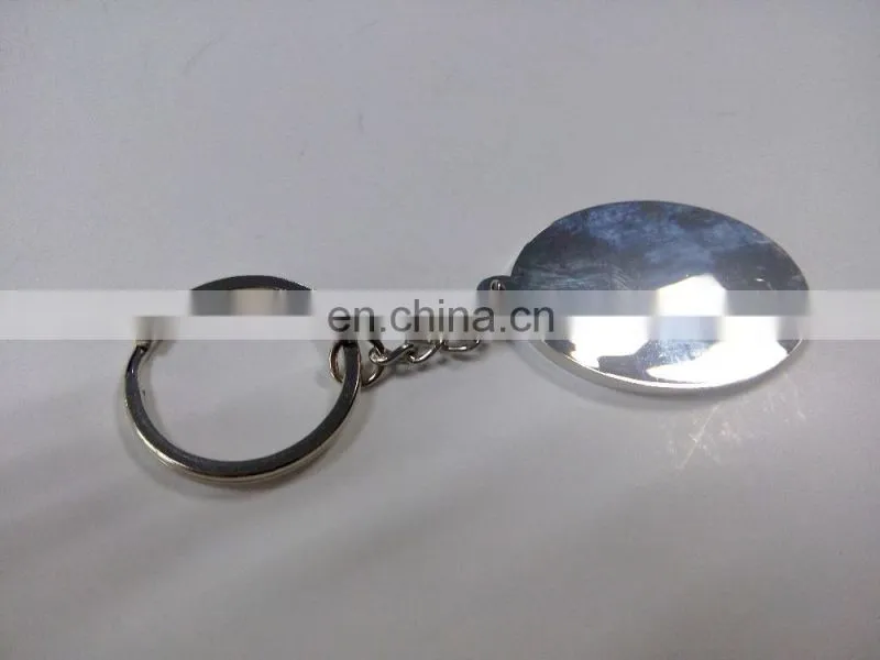 Zinc alloy casting shiny silver plated key chain customized membership key chain with specific logo