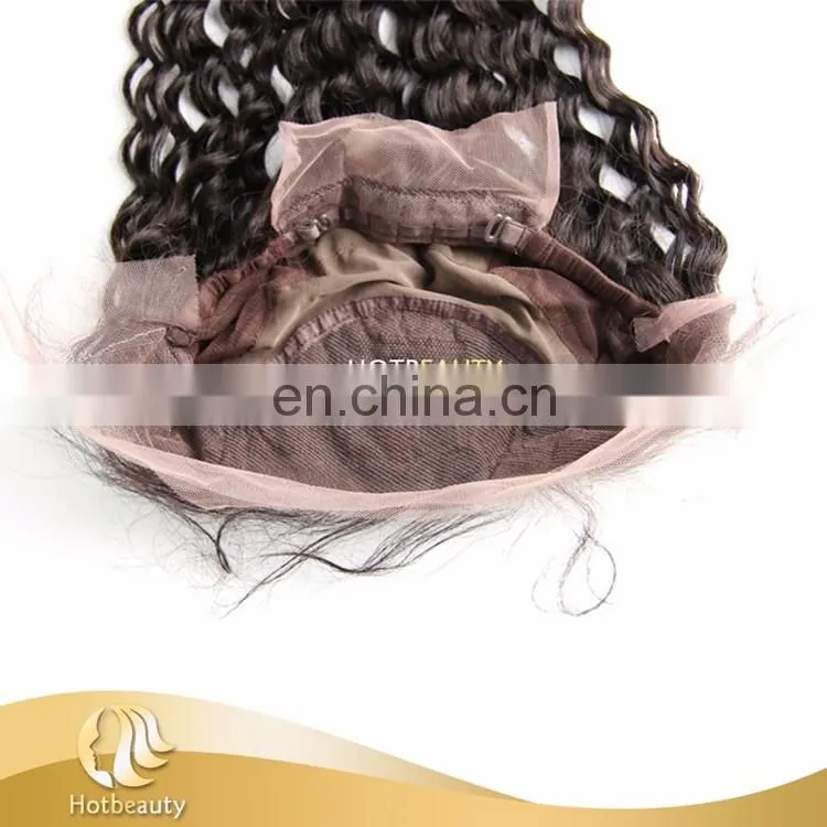360 frontal lace closure with bundles natural remy extensions hair deep wave