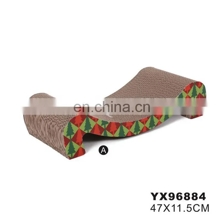 Interactive Christmas cat toy scratcher corrugated board