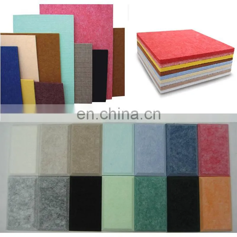 Eco-friendly colorful polyester fiber acoustic panel Easy install