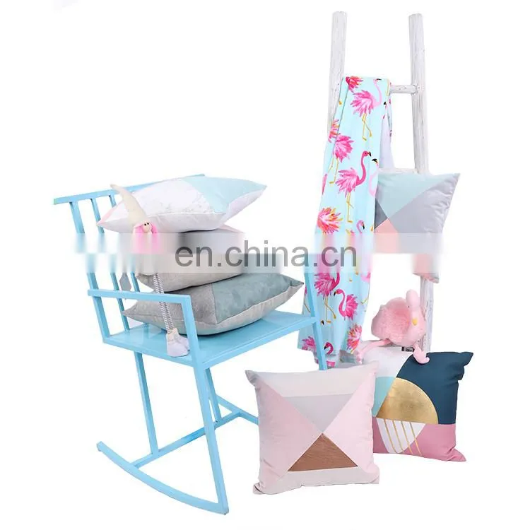 PU Patchwork Soft Geometric Print Decorative Square Throw Pillow/Cushion for sofa living room