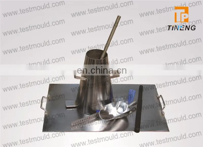 Concrete steel Slump cone test set with plate to test slump flow