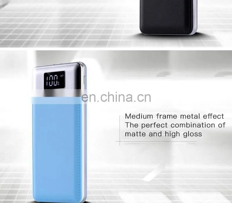 New Thin High Capacity 10000mah Single USB Port Leather Led Powerbank