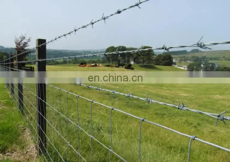 Barbed wire galvanized/pvc coated barbed roll with handle or wooden spool barbedwire fence Double Twisted Galvanized Barbed