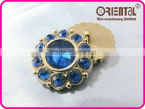 High quality blue color plastic Acrylic rhinestones button