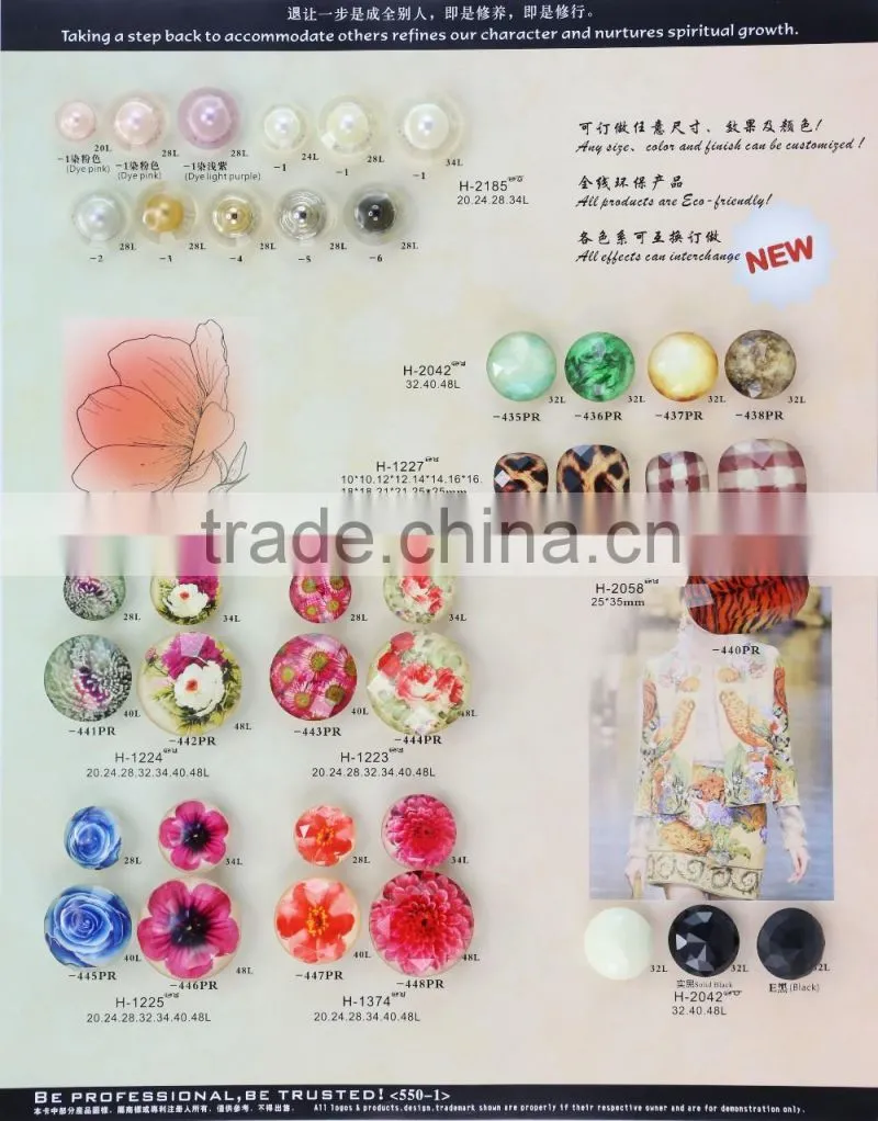 Factory price laser logo finish women coats resin buttons