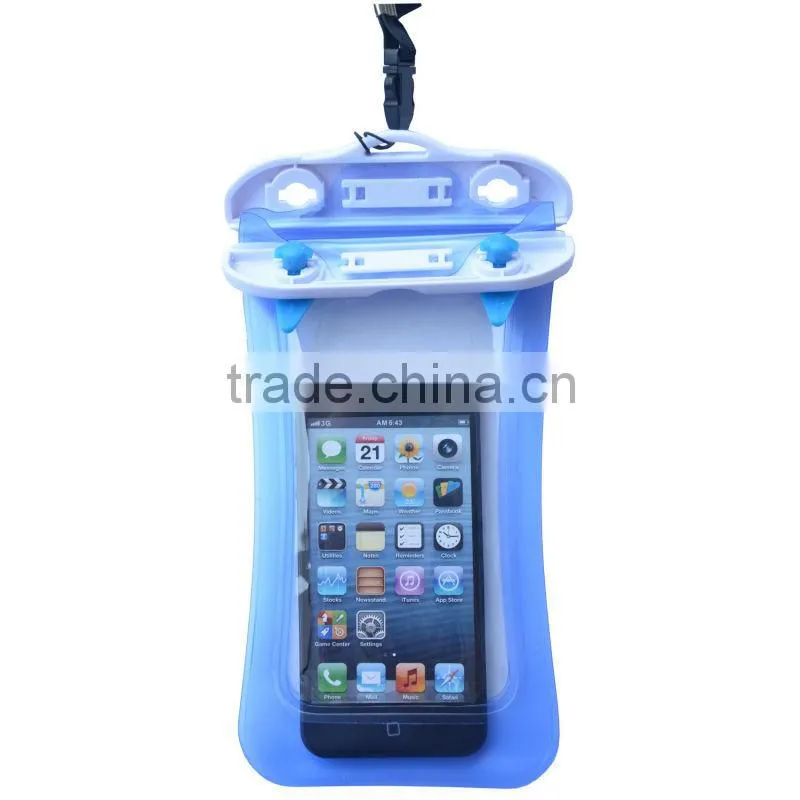 Waterproof PVC Phone Diving Bag With ABS ButtonS Within 10m Deep