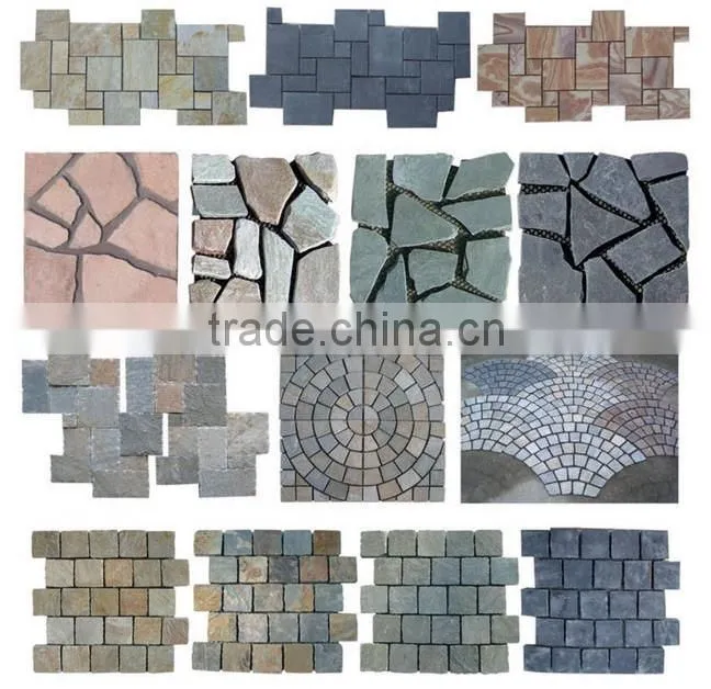 Natural Stone Granite Irregular Shape Flooring Design Stacked Ledge Stone