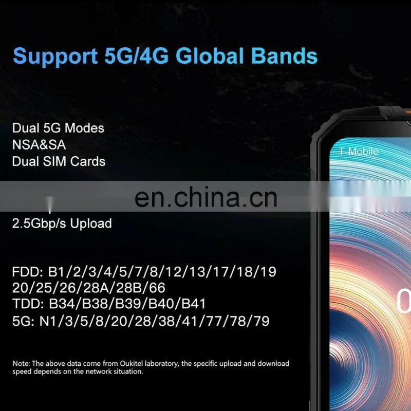 Hot Selling Global Version 6.67" FHD+ 8GB +128GB 48MP Quad Camera 8000mAh Rugged Phone OUKITEL WP10 5G mobile phones