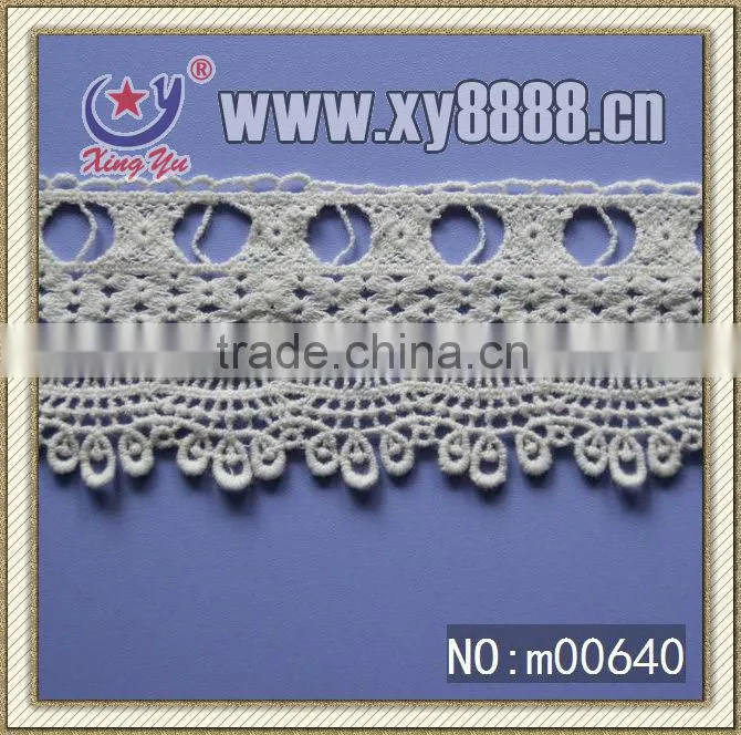 White Polyester Chemial Lace Saree