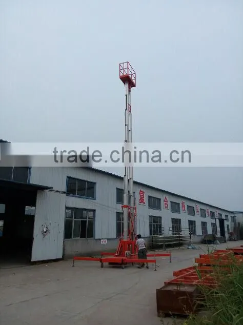 12m mobile hydraulic two mast telescopic aluminium electric lift/ electric ladder