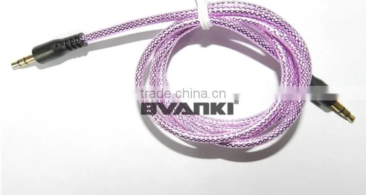 2016 sales promotion colorful Car Audio Cable 3.5mm Male to Male AUX stereo audio cable for smartphone alibaba express