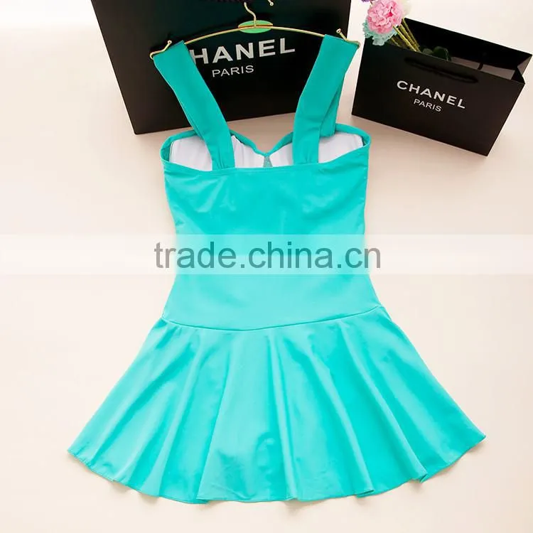 2016 high quality lady swimsuit dress nylon with lycra swimming suit