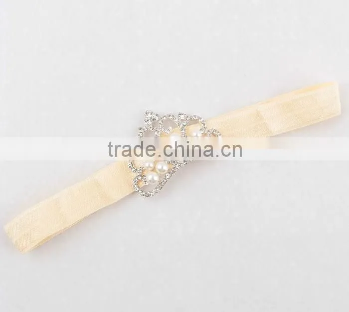 European kids headbands new arrival baby girl pearls crown headbands infant baby elastica hair bands