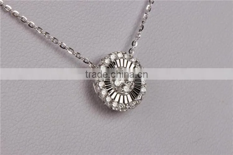 wholesale micro plates Zircon jewel sterling silver 925 pendant necklace