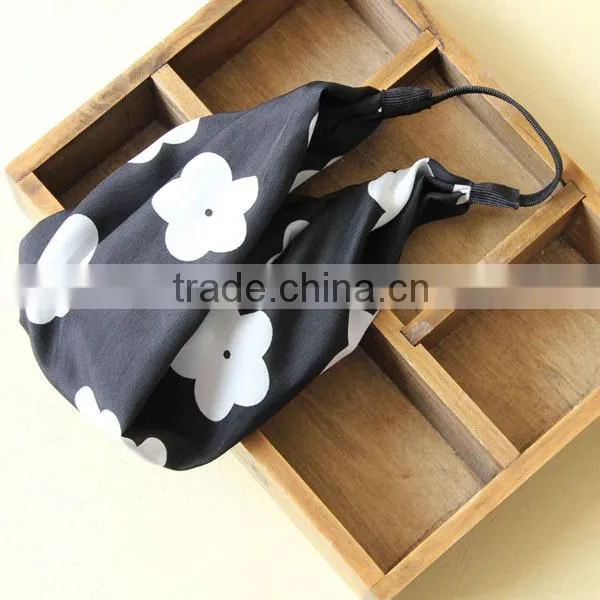 Wide flower Women Lady Stretchy Elastic Sports Running Yoga Headband Hairband Turban