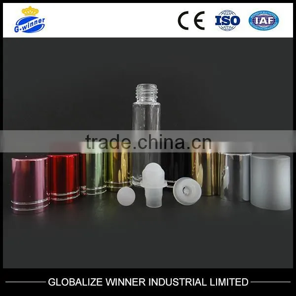 5ml,6ml,7ml,8ml,10ml green roll on bottle with color aluminum cap