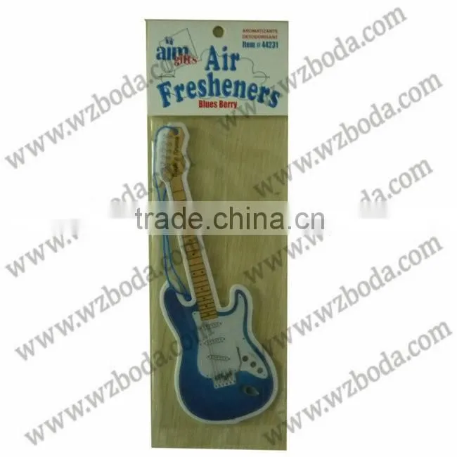 Plastic car air freshener with lemon scents made in China