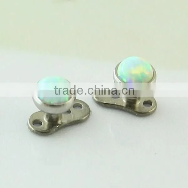 Titanium wholesale custom opal unique dermal anchor piercing