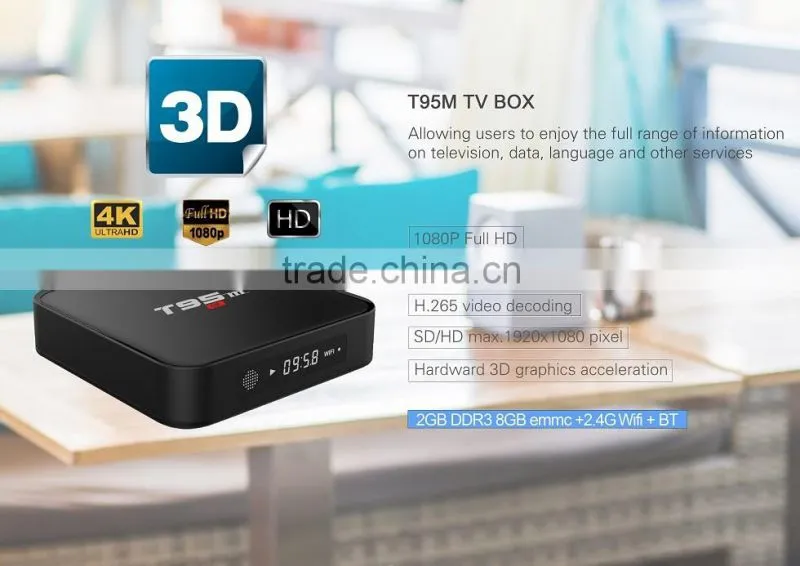 Vensmile Amlogic S905 TV BOX T95M Android 5.12GB/8GB WIFI+LAN BT 4.0 H.265 4k tv box Amlogic S905 TV BOX