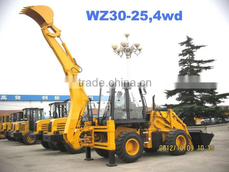 WZ30-25 Backhoe loader 7600KGS with cummins engine,4WD,CE paper