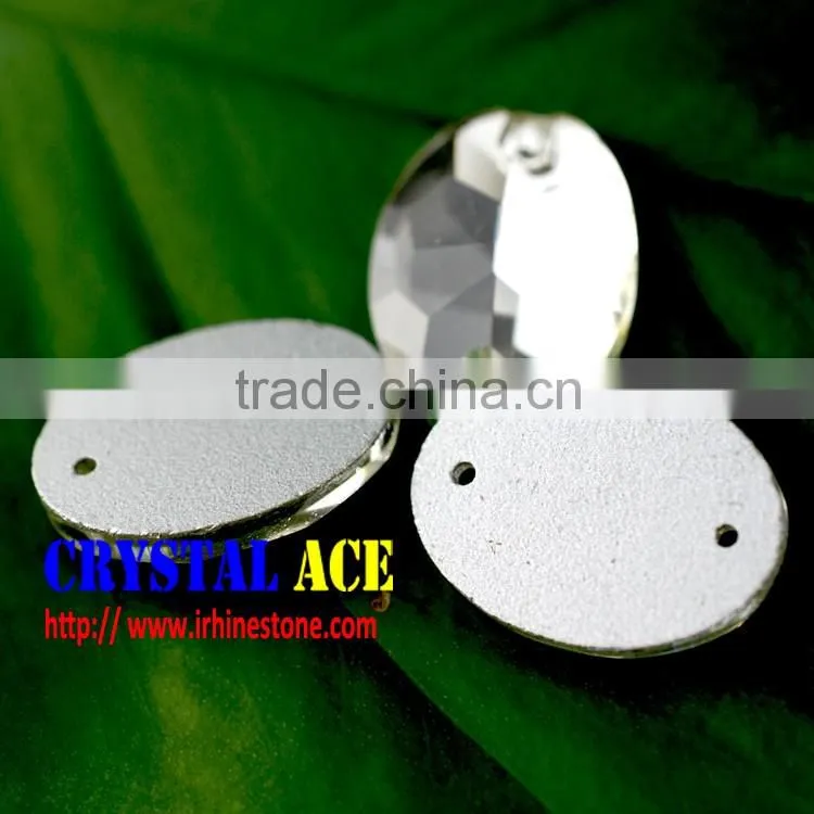 Oval Crystal AB and Crystal flat back sew on crystal strass
