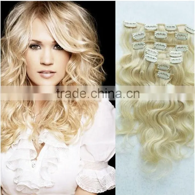 hot selling popular new design sexy clip in hair extensions