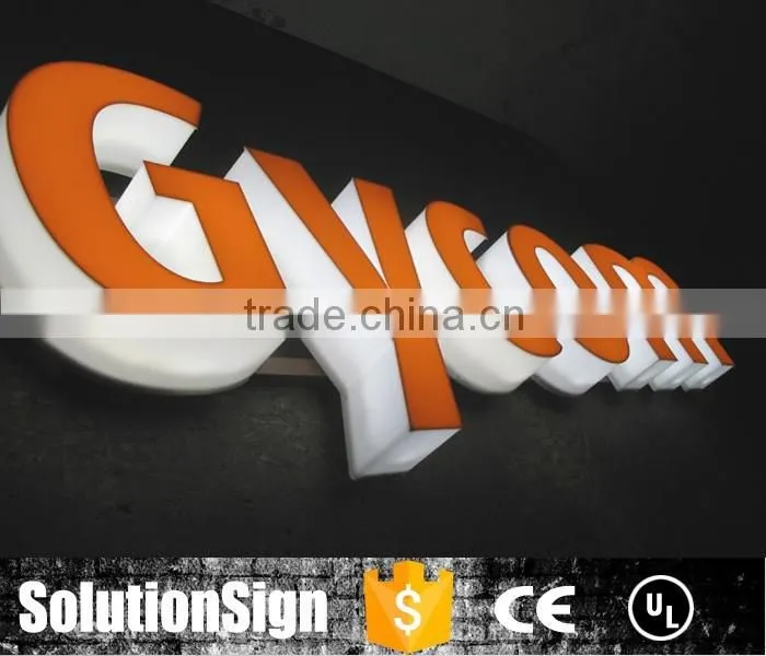 Led full lighting acrylic letter sign, 3d plastic acrylic sign letter, plastic acrylic led light letter