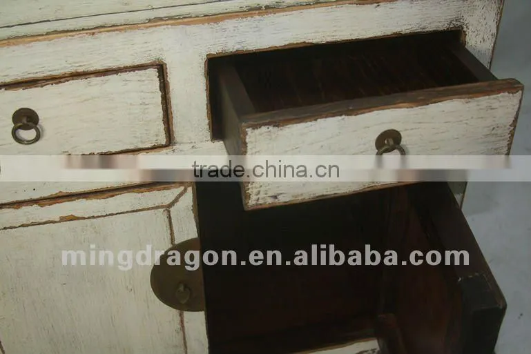 chinese antique furniture pine wood Shanxi white two drawer two door cabinet
