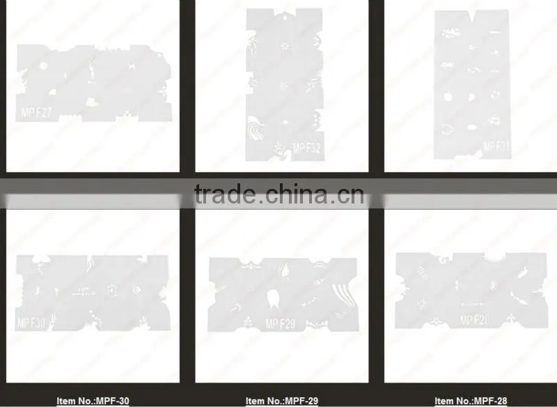 wholesale !MPF-1/2/3/17/18 airbrush nail stencil, more than 100 desing stencil for beauty nail