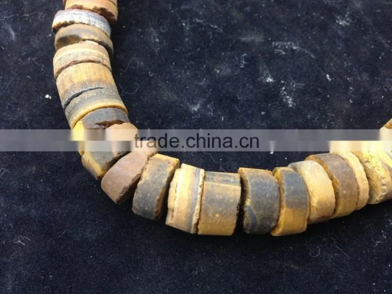 NO PS!!Factory Price Natural Stone Coins Rough Yellow Tiger Eye Stone Loose Beads
