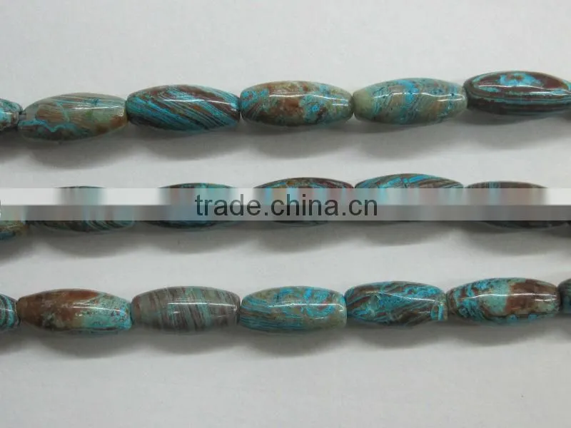 Loose gemstone blue jasper rice shape bead