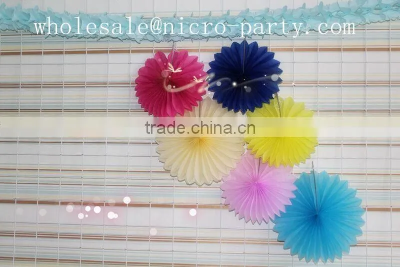 Pinwheel paper fan,!!!colorful tissue paper fan for decoration