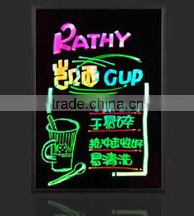 Edgelight AF32A Customized wholesale best quality RGB flashing colored neon dry erase boards advertising light chalk boards