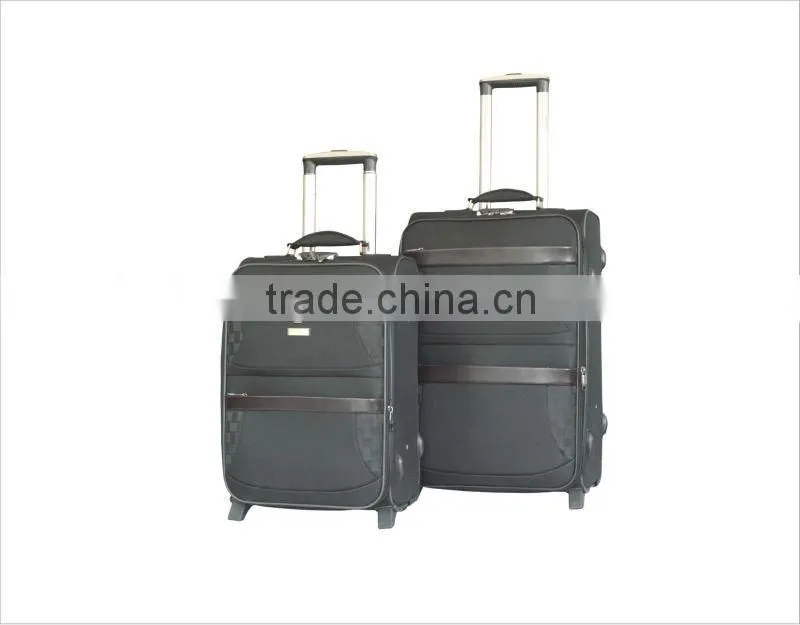 2013 New Retro classic soft side trolley case rubber on aluminum wheel