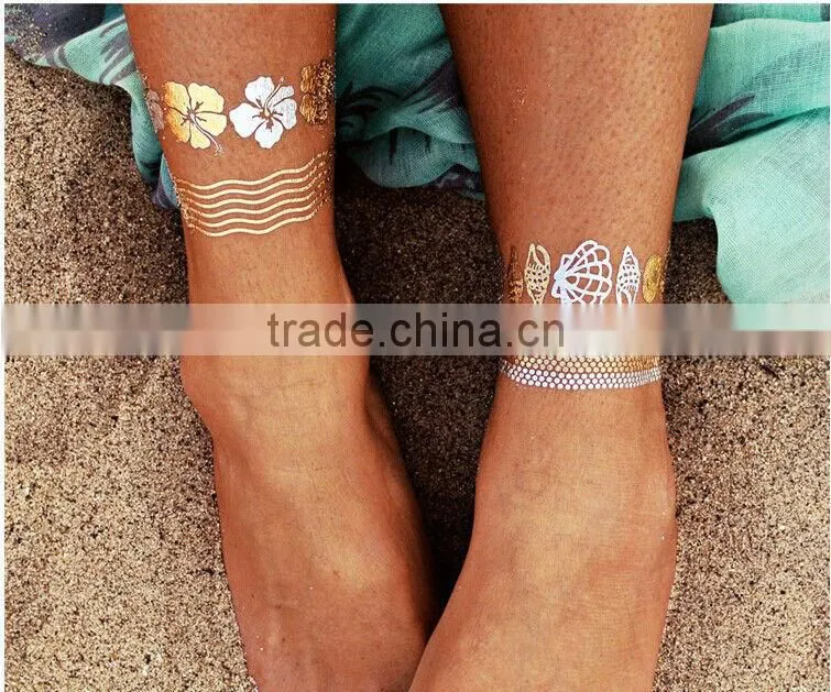 Metallic Tattoos, flash tattoos gold tattoos silver tattoos temporary tattoos jewelry tattoos